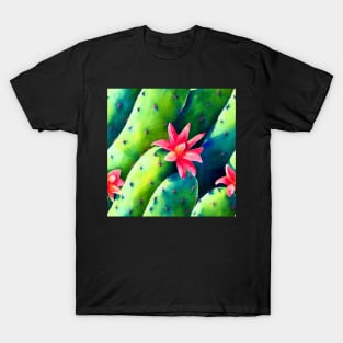 Watercolor cactus plant cactus pattern T-Shirt